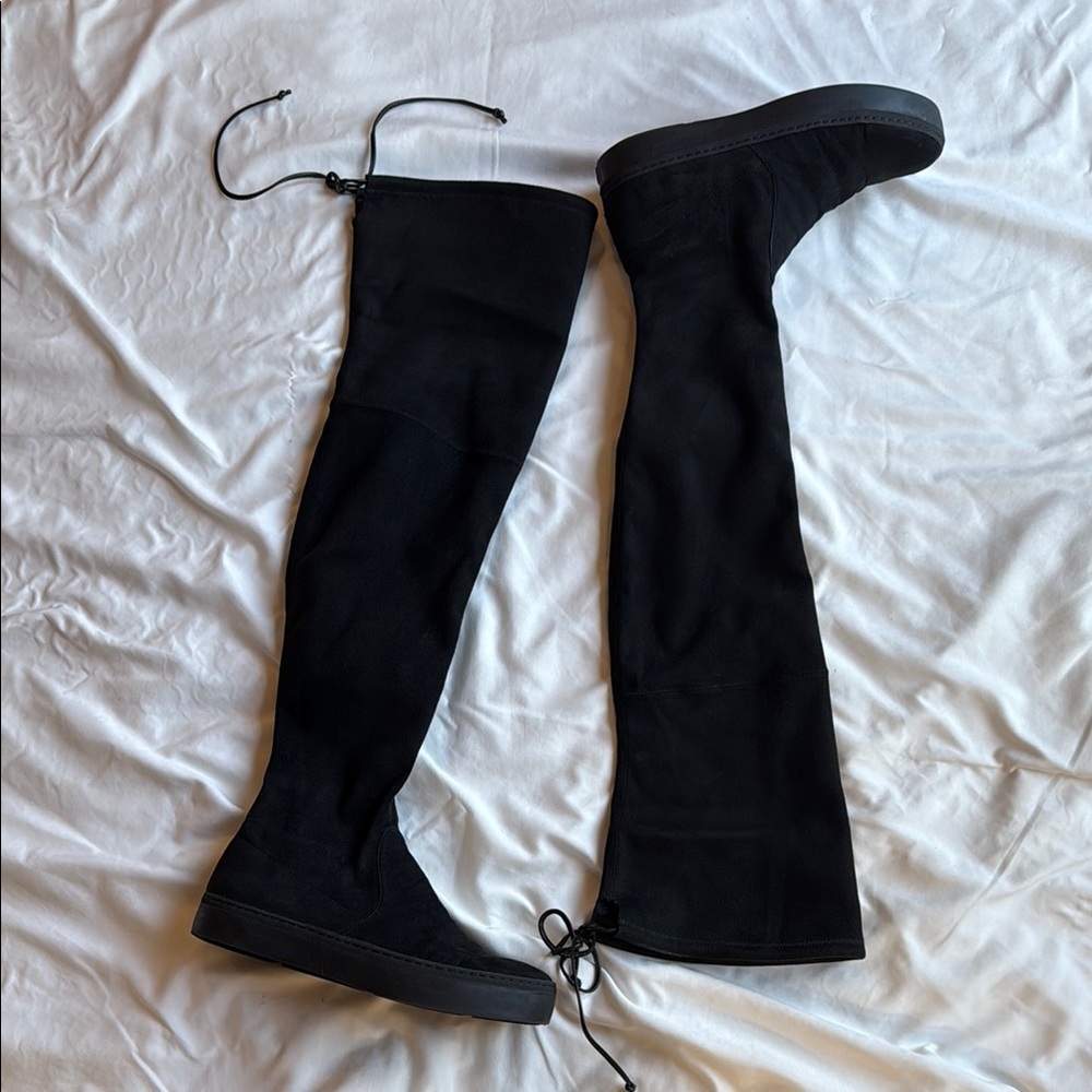 Stuart Weitzman Suede Black Over the Knee Boots